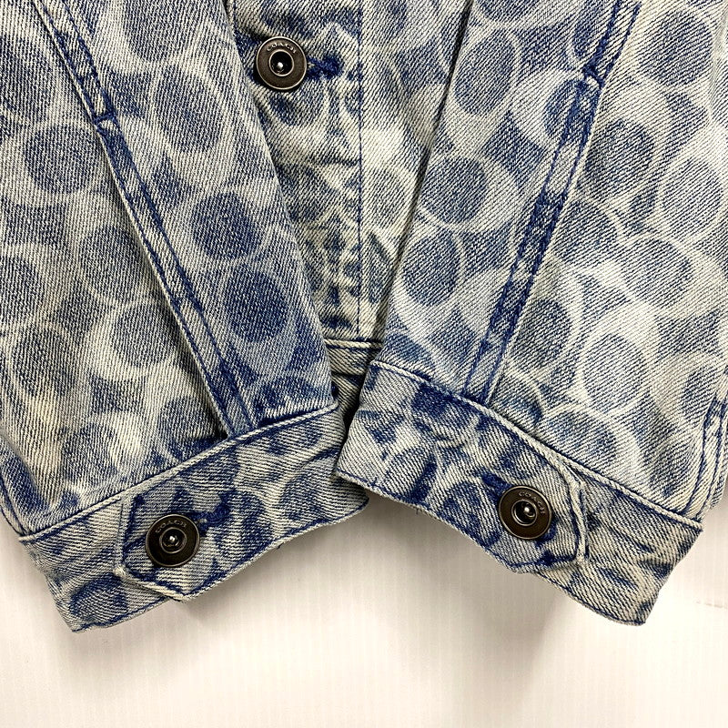 【中古品】【メンズ】 COACH コーチ SIGNATURE DENIM JACKET C0918 シグネチャー デニムジャケット アウター 141-250205-as-21-izu サイズ：L カラー：ライトインディゴ 万代Net店