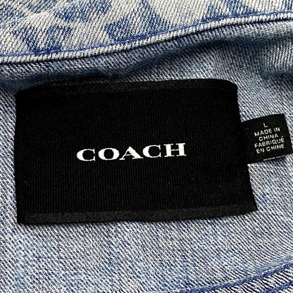 【中古品】【メンズ】 COACH コーチ SIGNATURE DENIM JACKET C0918 シグネチャー デニムジャケット アウター 141-250205-as-21-izu サイズ：L カラー：ライトインディゴ 万代Net店