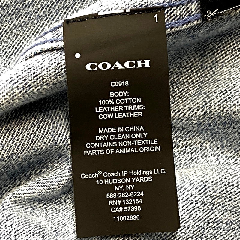 【中古品】【メンズ】 COACH コーチ SIGNATURE DENIM JACKET C0918 シグネチャー デニムジャケット アウター 141-250205-as-21-izu サイズ：L カラー：ライトインディゴ 万代Net店