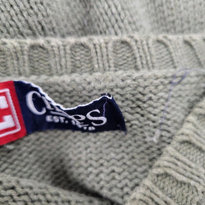 【中古品】【メンズ】 CHAPS RALPH LAUREN COTTON KNIT SWEATER チャップス ラルフローレン コットン ニット セーター 長袖 ロゴ 刺繍 トップス 146-250721-ay-04-izu カラー：グリーン系 万代Net店