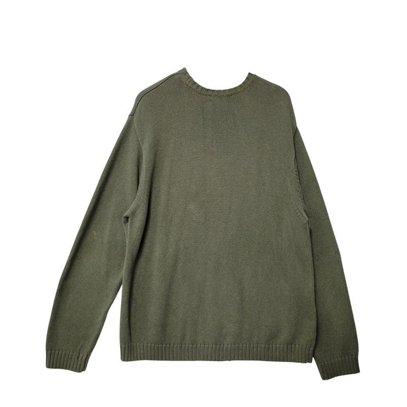【中古品】【メンズ】 CHAPS RALPH LAUREN COTTON KNIT SWEATER チャップス ラルフローレン コットン ニット セーター 長袖 ロゴ 刺繍 トップス 146-250721-ay-04-izu カラー：グリーン系 万代Net店