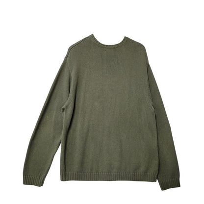 【中古品】【メンズ】 CHAPS RALPH LAUREN COTTON KNIT SWEATER チャップス ラルフローレン コットン ニット セーター 長袖 ロゴ 刺繍 トップス 146-250721-ay-04-izu カラー：グリーン系 万代Net店