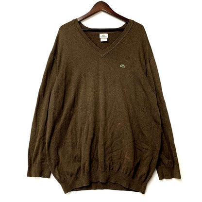 【中古品】【メンズ】 COTTON KNIT コットン ニット フランス企画 ペルー製 長袖 トップス 146-250208-as-33-izu サイズ：8 カラー：ブラウン 万代Net店