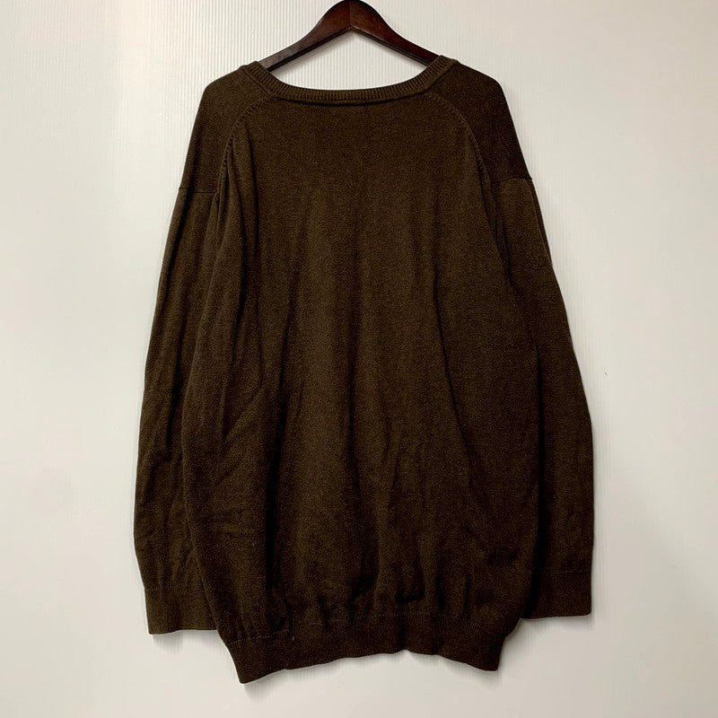 【中古品】【メンズ】 COTTON KNIT コットン ニット フランス企画 ペルー製 長袖 トップス 146-250208-as-33-izu サイズ：8 カラー：ブラウン 万代Net店