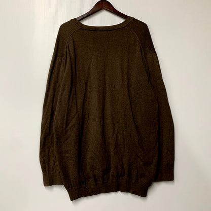【中古品】【メンズ】 COTTON KNIT コットン ニット フランス企画 ペルー製 長袖 トップス 146-250208-as-33-izu サイズ：8 カラー：ブラウン 万代Net店