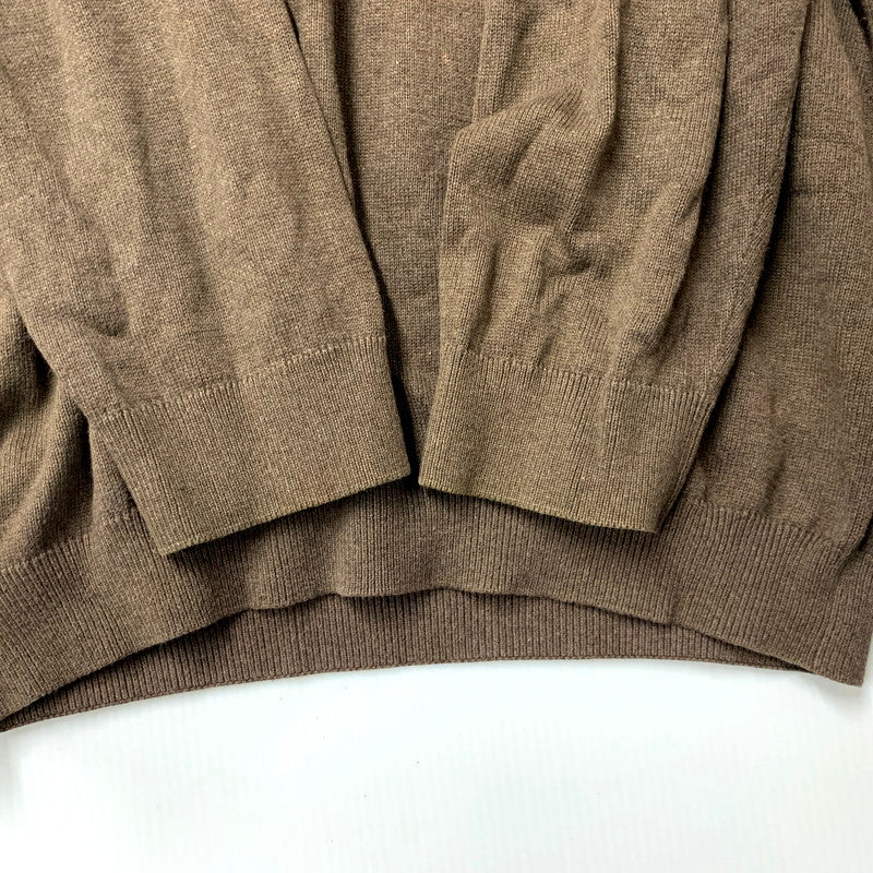 【中古品】【メンズ】 COTTON KNIT コットン ニット フランス企画 ペルー製 長袖 トップス 146-250208-as-33-izu サイズ：8 カラー：ブラウン 万代Net店