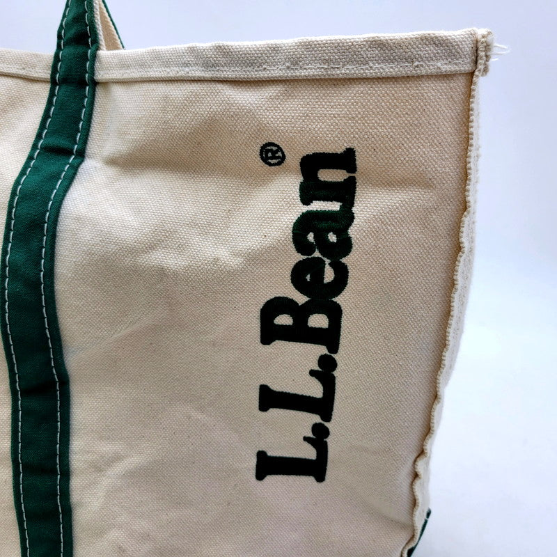 【中古品】【メンズ/レディース】 L.L.Bean エルエルビーン BOTE AND TOTE 112637 ボート アンド トート USA製 日本限定アーカイブロゴ バッグ カバン 鞄 188-250207-as-14-izu カラー：ホワイト×グリーン 万代Net店