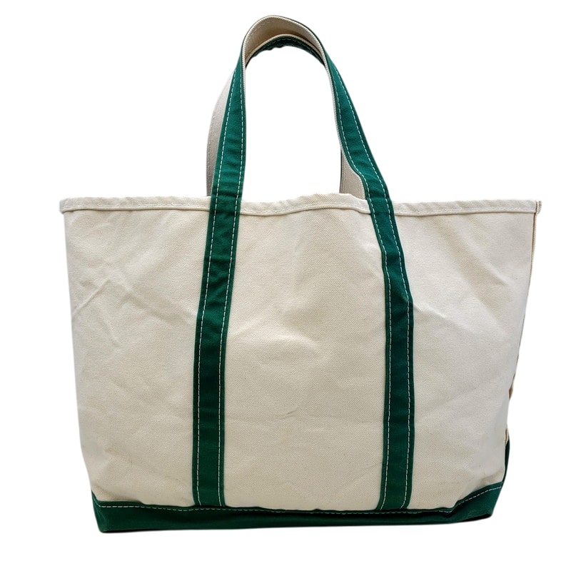 【中古品】【メンズ/レディース】 L.L.Bean エルエルビーン BOTE AND TOTE 112637 ボート アンド トート USA製 日本限定アーカイブロゴ バッグ カバン 鞄 188-250207-as-14-izu カラー：ホワイト×グリーン 万代Net店