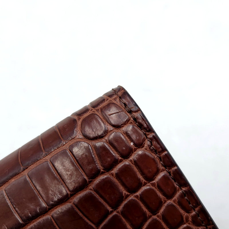 【中古品】【メンズ/レディース】 ITUAIS イトゥアイス CROCODILE POROSUS BELEZERA WALLET LONG ポロサス ビリズエラ ロングウォレット 長財布 200-250207-as-11-izu カラー：ブラウン 万代Net店