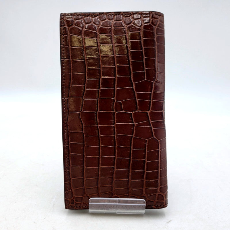 【中古品】【メンズ/レディース】 ITUAIS イトゥアイス CROCODILE POROSUS BELEZERA WALLET LONG ポロサス ビリズエラ ロングウォレット 長財布 200-250207-as-11-izu カラー：ブラウン 万代Net店