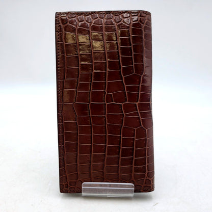 【中古品】【メンズ/レディース】 ITUAIS イトゥアイス CROCODILE POROSUS BELEZERA WALLET LONG ポロサス ビリズエラ ロングウォレット 長財布 200-250207-as-11-izu カラー：ブラウン 万代Net店