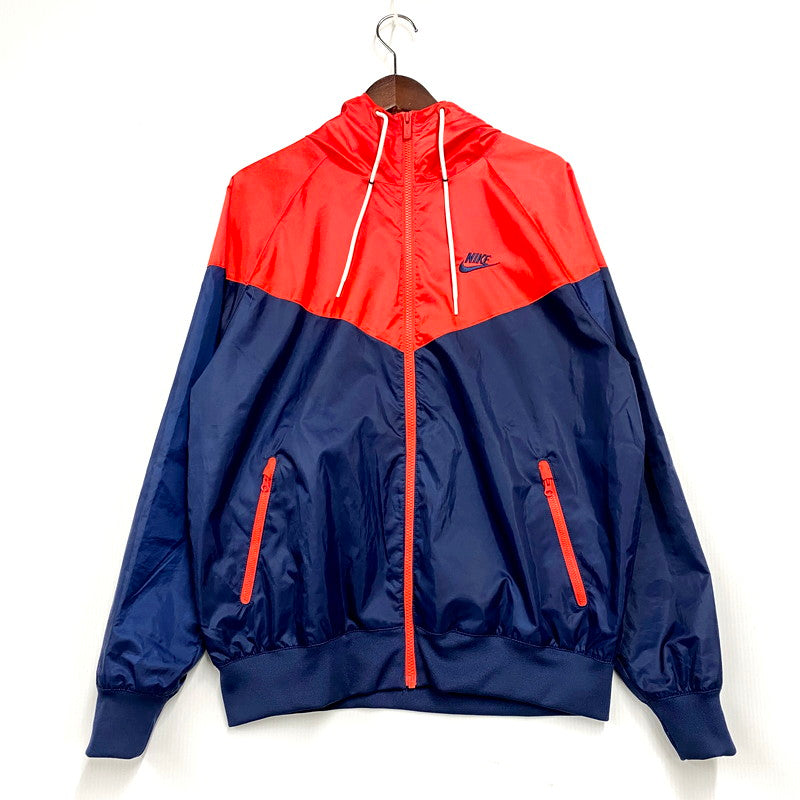 【中古美品】【メンズ】 NIKE ナイキ DA0002-410 WOVEN HOODED JACKET ウーブンフーデッドジャケット アウター 長袖 148-250208-ma-23-izu サイズ：M カラー：赤/ネイビー 万代Net店