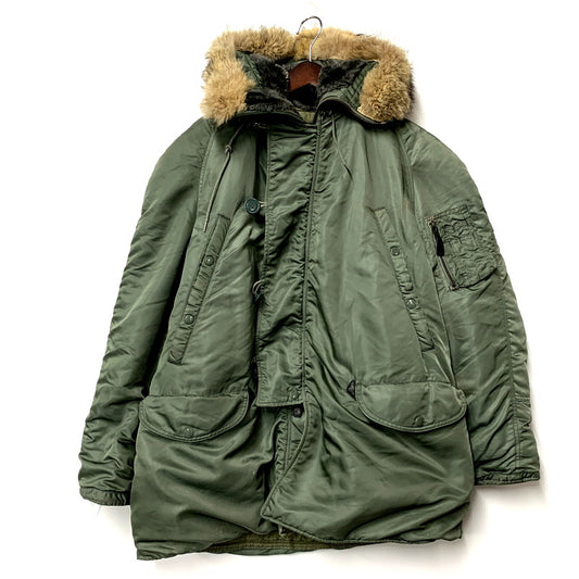 【現状渡し品】【メンズ】 U.S.AIR FORCE ユーエスエアフォース 60S N-3B FLIGHT JACKET CONMAR ZIP SOUTHERN ATHLETIC社 MIL-J-6279F 8415-269-0419 DSA-1-4980 フライトジャケット アウター 146-250208-as-32-izu サイズ：M カラー：グリーン 万代Net店