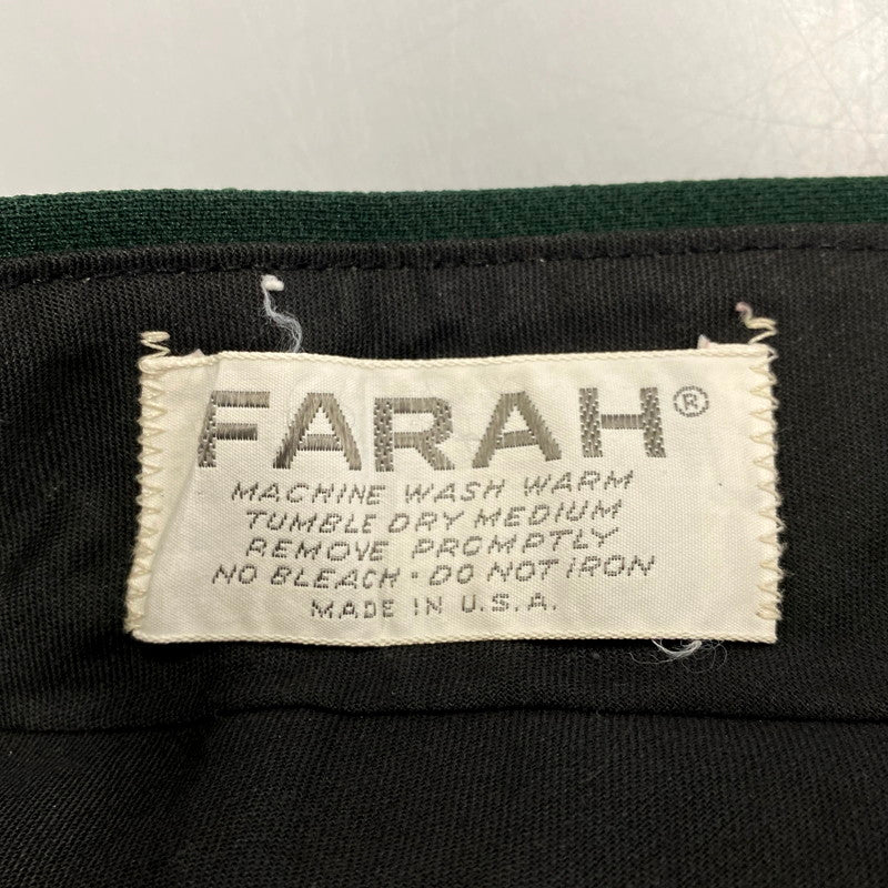 【中古品】【メンズ】 FARAH ファーラー TALON ZIP 70S FLARE SLACKS PANTS フレア スラックス パンツ USA製 ボトムス 157-250211-as-13-izu カラー：グリーン 万代Net店