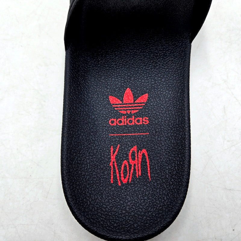 【中古美品】【メンズ】 adidas アディダス × KORN コーン ADILETTE IH3753 アディレッタ サンダル シューズ 靴 161-250213-as-12-izu サイズ：27.5cm カラー：CBLACK/FTWWHT/BETSCA 万代Net店