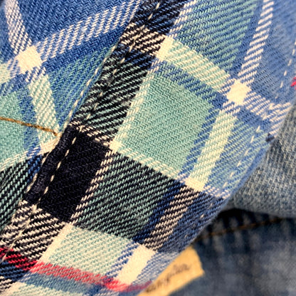 【中古品】【メンズ】 1piu1uguale3 ウノピュウノウグァーレトレ × WRANGLER ラングラー LS CHECK WESTERN SHIRT WS9061 ロングスリーブ チェック ウエスタン シャツ 長袖 トップス 140-250212-as-01-izu サイズ：L カラー：ブルー系 万代Net店