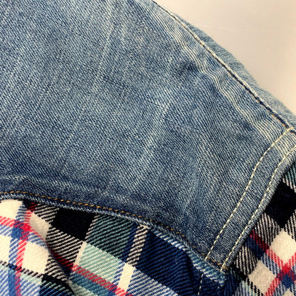 【中古品】【メンズ】 1piu1uguale3 ウノピュウノウグァーレトレ × WRANGLER ラングラー LS CHECK WESTERN SHIRT WS9061 ロングスリーブ チェック ウエスタン シャツ 長袖 トップス 140-250212-as-01-izu サイズ：L カラー：ブルー系 万代Net店