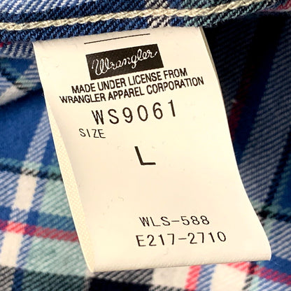 【中古品】【メンズ】 1piu1uguale3 ウノピュウノウグァーレトレ × WRANGLER ラングラー LS CHECK WESTERN SHIRT WS9061 ロングスリーブ チェック ウエスタン シャツ 長袖 トップス 140-250212-as-01-izu サイズ：L カラー：ブルー系 万代Net店