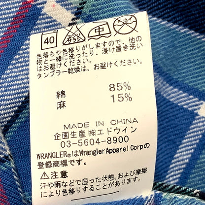 【中古品】【メンズ】 1piu1uguale3 ウノピュウノウグァーレトレ × WRANGLER ラングラー LS CHECK WESTERN SHIRT WS9061 ロングスリーブ チェック ウエスタン シャツ 長袖 トップス 140-250212-as-01-izu サイズ：L カラー：ブルー系 万代Net店