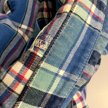 【中古品】【メンズ】 1piu1uguale3 ウノピュウノウグァーレトレ × WRANGLER ラングラー LS CHECK WESTERN SHIRT WS9061 ロングスリーブ チェック ウエスタン シャツ 長袖 トップス 140-250212-as-01-izu サイズ：L カラー：ブルー系 万代Net店
