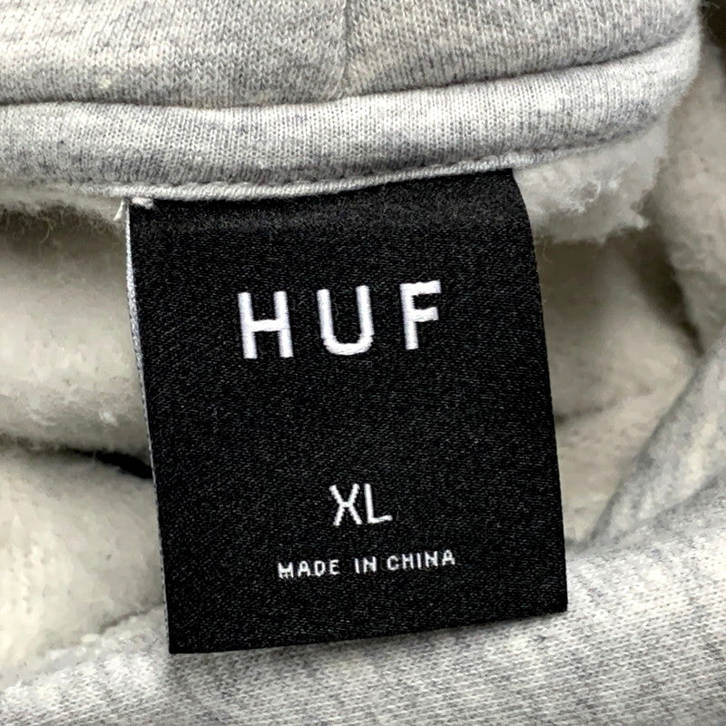 【中古品】【メンズ】 HUF ハフ 23AW HAT TRICK P/O HOODIE ハットトリック プルオーバー フーディー パーカー 長袖 トップス 142-250212-as-06-izu サイズ：XL カラー：グレー 万代Net店