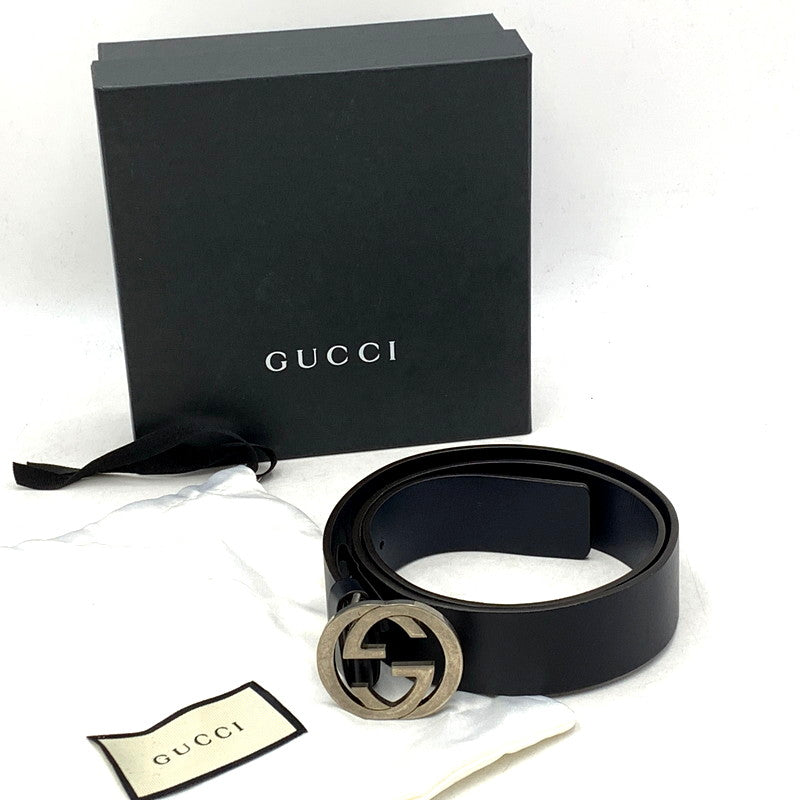 【中古品】【メンズ】 GUCCI グッチ 546389 インターロッキングG バックルベルト 小物 服飾雑貨 183-250210-ma-19-izu サイズ：85・34 カラー：黒 万代Net店