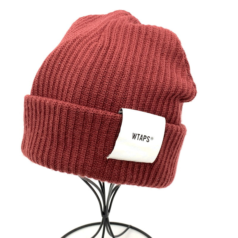 【中古品】【メンズ/レディース】 WTAPS ダブルタップス 232MADT-HT01 23AW BEANIE 01 ACRYLIC ビーニー01 アクリリック 帽子 ニット帽 服飾雑貨 185-250210-ma-14-izu サイズ：00 カラー：BURGUNDY 万代Net店