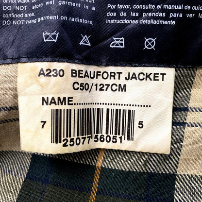 【現状渡し品】【メンズ】 Barbour バーブァー A230 BEAUFORT JACKET ビューフォートジャケット アウター 長袖 144-250210-ma-22-izu サイズ：C50/127CM カラー：グリーン 万代Net店