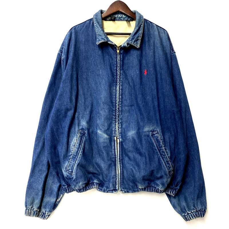 【中古品】【メンズ】 POLO RALPH LAUREN ポロ・ラルフローレン 三角タグ 80-90S DENIM SWINGTOP JACKET 80-90年代 デニムスウィングトップジャケット アウター 長袖 146-250210-ma-25-izu サイズ：XXL カラー：インディゴ 万代Net店