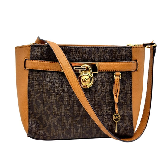 【中古品】【レディース】 Michael Kors マイケルコース HAMILTON TRAVELER MESSENGER 35F7GHXM2B ハミルトン トラベラー メッセンジャー ショルダーバッグ カバン 鞄 188-250211-as-36-izu カラー：ブラウン 万代Net店