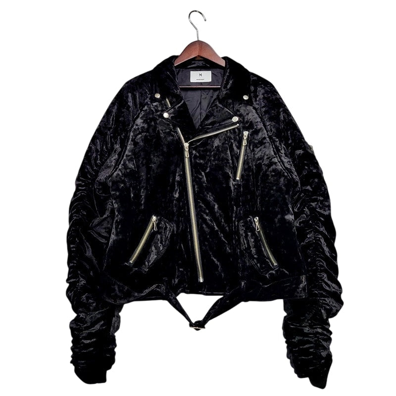 【中古品】【メンズ】 Moonage Devilment ムーンエイジデビルメント 18AW VELOR RIDERS JACKET MJK-0205 ベロア ライダースジャケット アウター 140-250212-as-33-izu サイズ：44 カラー：ブラック 万代Net店