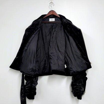 【中古品】【メンズ】 Moonage Devilment ムーンエイジデビルメント 18AW VELOR RIDERS JACKET MJK-0205 ベロア ライダースジャケット アウター 140-250212-as-33-izu サイズ：44 カラー：ブラック 万代Net店