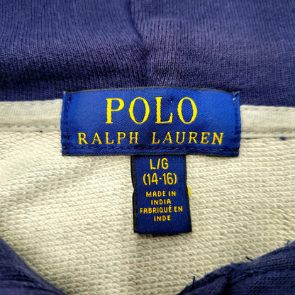 【現状渡し品】【メンズ】 POLO RALPH LAUREN ポロ・ラルフローレン POLO BEAR HOODED SWEATSHIRT ポロベア フーデッド スウェットシャツ パーカー 長袖 トップス 147-250213-as-04-izu サイズ：L カラー：グレー×ネイビー 万代Net店