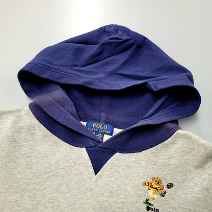 【現状渡し品】【メンズ】 POLO RALPH LAUREN ポロ・ラルフローレン POLO BEAR HOODED SWEATSHIRT ポロベア フーデッド スウェットシャツ パーカー 長袖 トップス 147-250213-as-04-izu サイズ：L カラー：グレー×ネイビー 万代Net店