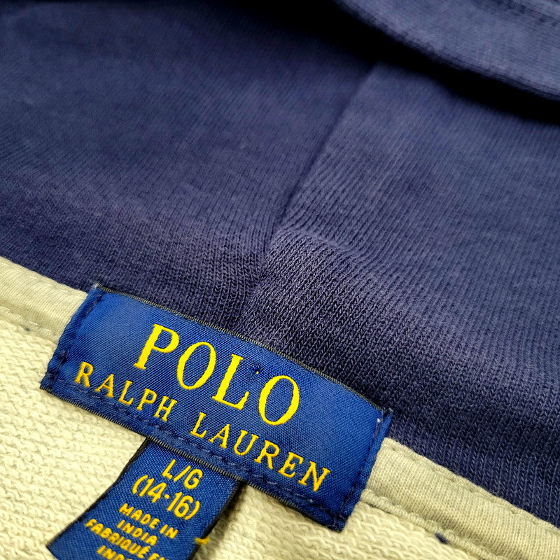 【現状渡し品】【メンズ】 POLO RALPH LAUREN ポロ・ラルフローレン POLO BEAR HOODED SWEATSHIRT ポロベア フーデッド スウェットシャツ パーカー 長袖 トップス 147-250213-as-04-izu サイズ：L カラー：グレー×ネイビー 万代Net店