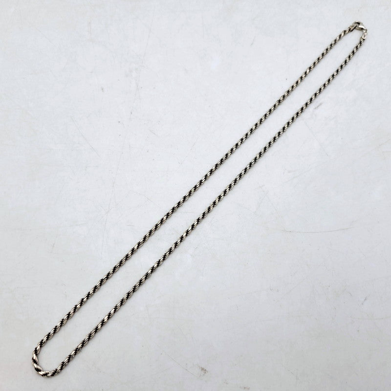 【中古品】【メンズ/レディース】  USED 925 TWIST ROPE CHAIN ツイスト ロープ チェーン イタリア製 ネックレス アクセサリー 193-250211-as-40-izu カラー：シルバー 万代Net店