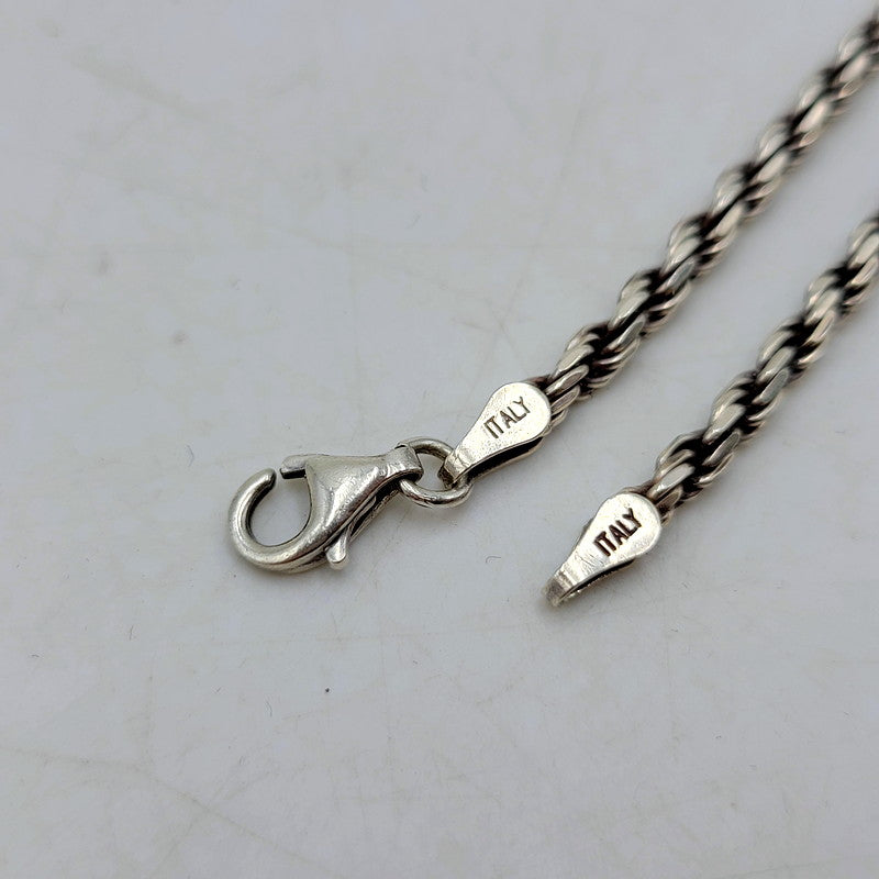 【中古品】【メンズ/レディース】  USED 925 TWIST ROPE CHAIN ツイスト ロープ チェーン イタリア製 ネックレス アクセサリー 193-250211-as-40-izu カラー：シルバー 万代Net店