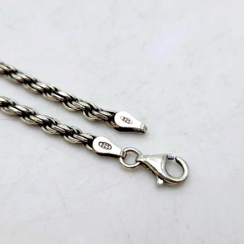 【中古品】【メンズ/レディース】  USED 925 TWIST ROPE CHAIN ツイスト ロープ チェーン イタリア製 ネックレス アクセサリー 193-250211-as-40-izu カラー：シルバー 万代Net店