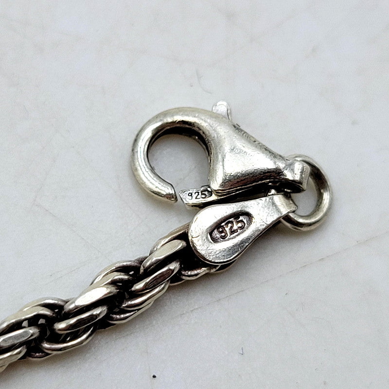 【中古品】【メンズ/レディース】  USED 925 TWIST ROPE CHAIN ツイスト ロープ チェーン イタリア製 ネックレス アクセサリー 193-250211-as-40-izu カラー：シルバー 万代Net店