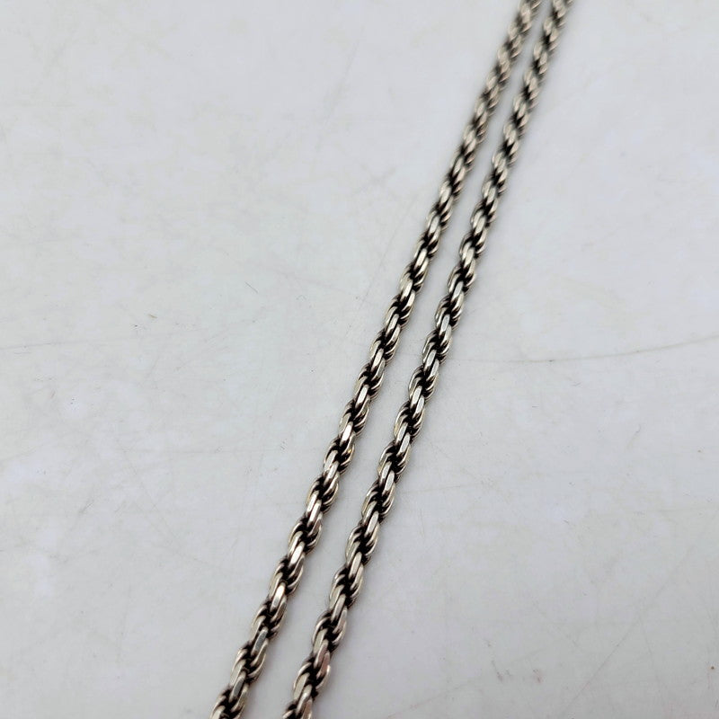 【中古品】【メンズ/レディース】  USED 925 TWIST ROPE CHAIN ツイスト ロープ チェーン イタリア製 ネックレス アクセサリー 193-250211-as-40-izu カラー：シルバー 万代Net店