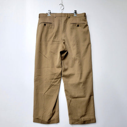 【中古品】【メンズ】  POLO UNIVERSITY BY RALPH LAUREN ポロ ユニバーシティ バイ ラルフローレン 80-90S 1 TUCK PANTS 1タックパンツ カナダ製 ボトムス 157-250213-as-32-izu サイズ：34×30 カラー：ベージュ 万代Net店