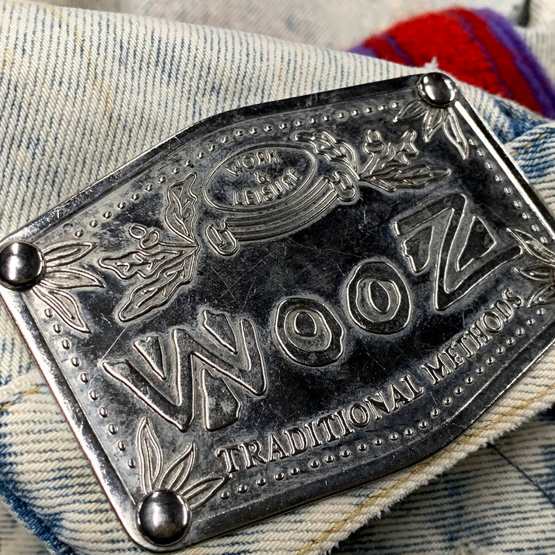 【中古品】【メンズ】  WOOZ WAPPEN CUSTOM DENIM JACKET ワッペン カスタム デニムジャケット アウター 146-250214-as-24-izu サイズ：M カラー：ライトインディゴ 万代Net店