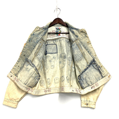 【中古品】【メンズ】  WOOZ WAPPEN CUSTOM DENIM JACKET ワッペン カスタム デニムジャケット アウター 146-250214-as-24-izu サイズ：M カラー：ライトインディゴ 万代Net店