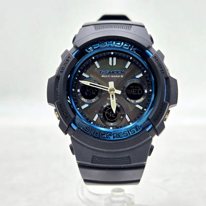 【中古品】【メンズ/レディース】 G-SHOCK ジーショック M100 SERIES ANALOG-DIGITAL WATCH AWG-M100A M100シリーズ アナログ デジタル 腕時計 196-250213-as-13-izu サイズ：52 × 46.4 × 14.9 mm カラー：ブラック×ブルー 万代Net店