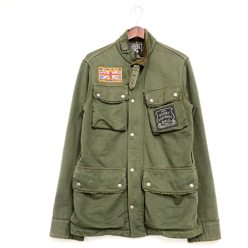 【中古品】【メンズ】  RUGBY BY RALPH LAUREN ラグビー バイ ラルフローレン SWEAT MILITARY JACKET スウェットミリタリージャケット アウター 146-250214-as-08-izu サイズ：S カラー：カーキ系 万代Net店