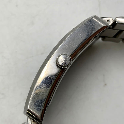 【中古品】【メンズ/レディース】 Emporio Armani エンポリオ・アルマーニ AR-0145 スクエア シルバー文字盤 クロノグラフ 腕時計 198-250214-as-21-izu カラー：シルバー 万代Net店