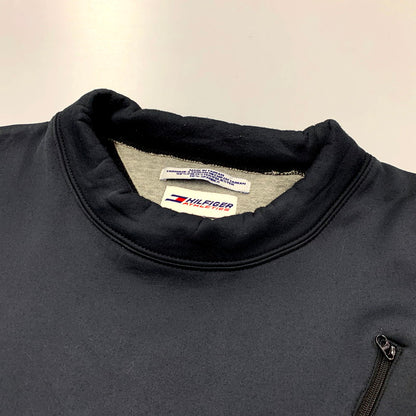 【中古品】【メンズ】  HILFIGER ATHLETICS ヒルフィガー アスレチックス 90-00S BONDING CYCLING SWEATSHIRT ボンディング サイクリング スウェットシャツ 長袖 トップス 146-250217-as-03-izu サイズ：XXL カラー：ブラック 万代Net店