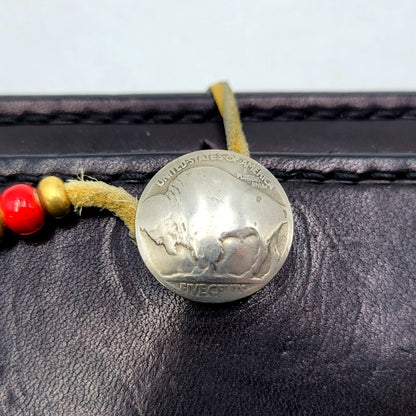 【中古品】【メンズ/レディース】 TADY＆KING タディ&キング コンチョ ビーズ カスタムレザーウォレット ロングウォレット 財布 サイフ 200-250215-ay-04-izu カラー：ブラック 万代Net店