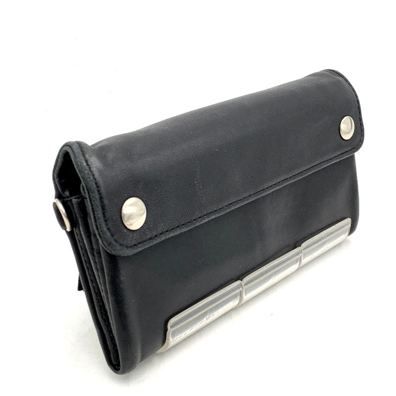 【中古品】【メンズ/レディース】 PORTER ポーター CRUST LEATHER LONG WALLET クラスト レザー ロングウォレット 長財布 201-250216-as-05-izu カラー：ブラック 万代Net店