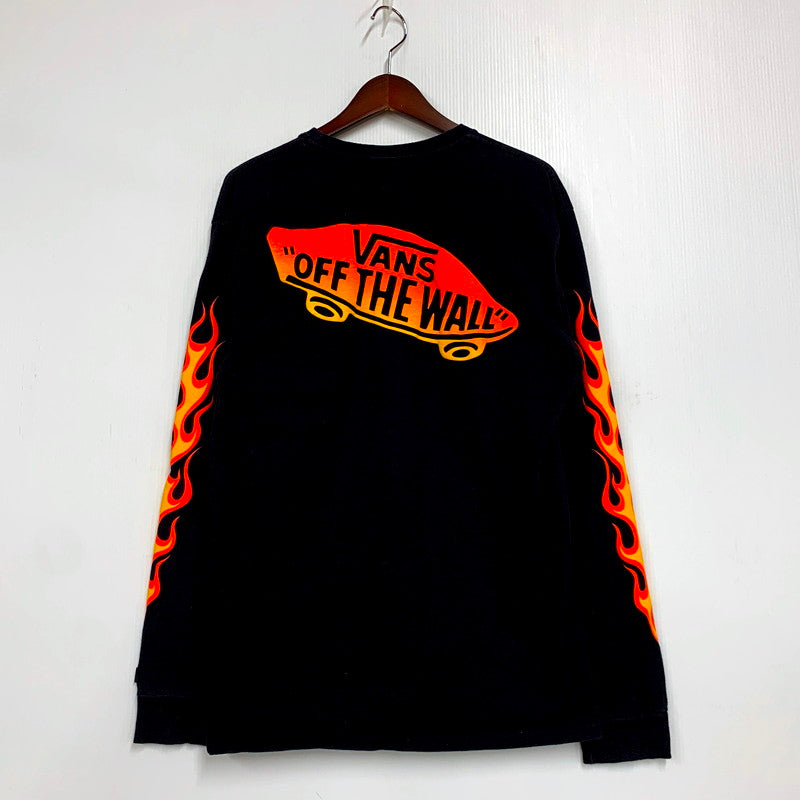 【中古品】【メンズ】 WTAPS ダブルタップス × VANS バンズ FLAME L/S TEE フレイム ロングスリーブ Tシャツ 長袖 トップス 142-250216-as-26-izu サイズ：03 カラー：ブラック 万代Net店